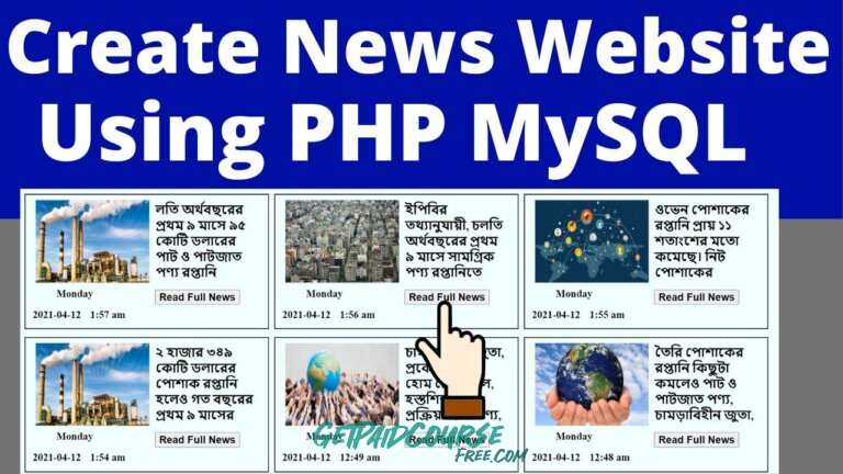 Build a News Portal Website from SCRATCH using PHP and MYSQL